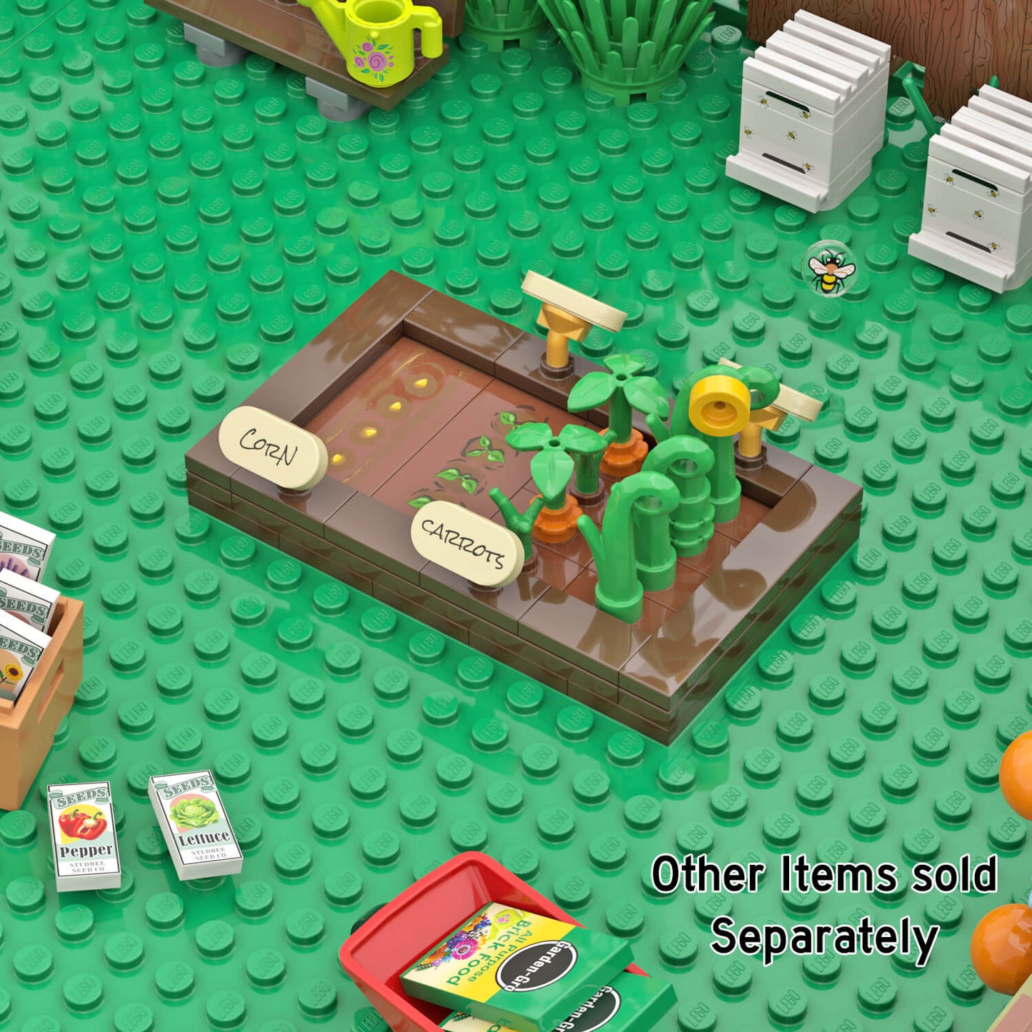 Planter Box - Garden - Custom Build -  Minifig Scale - Made Using LEGO® Parts