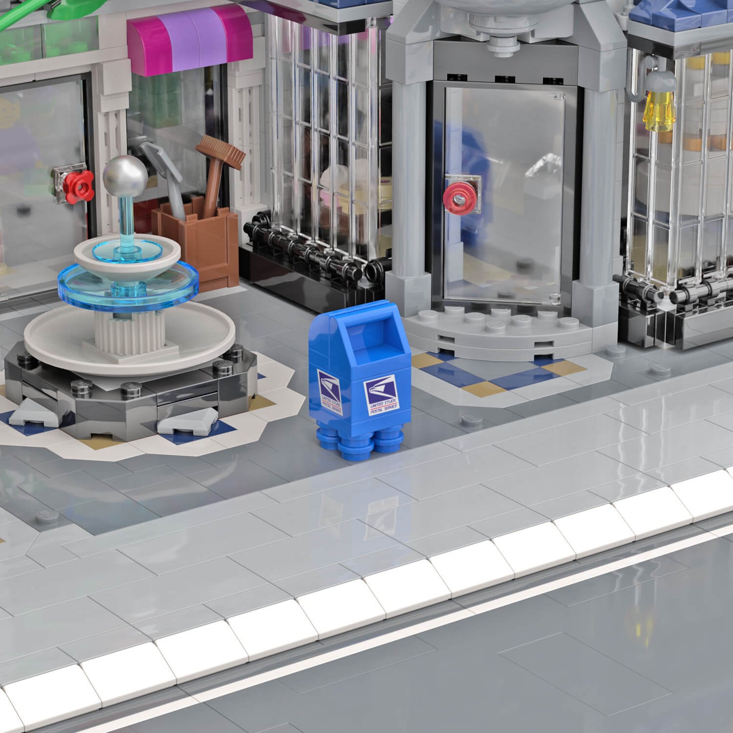 United Studs Postal Service Mailbox - Drop Box - Custom Set - Made Using LEGO® Parts