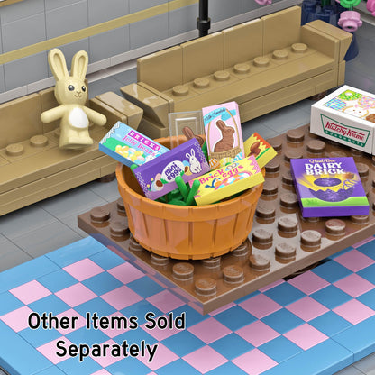 Chocolate Bunny - Easter Candy - Custom Printed 1x2 Tile - Made Using LEGO® Parts