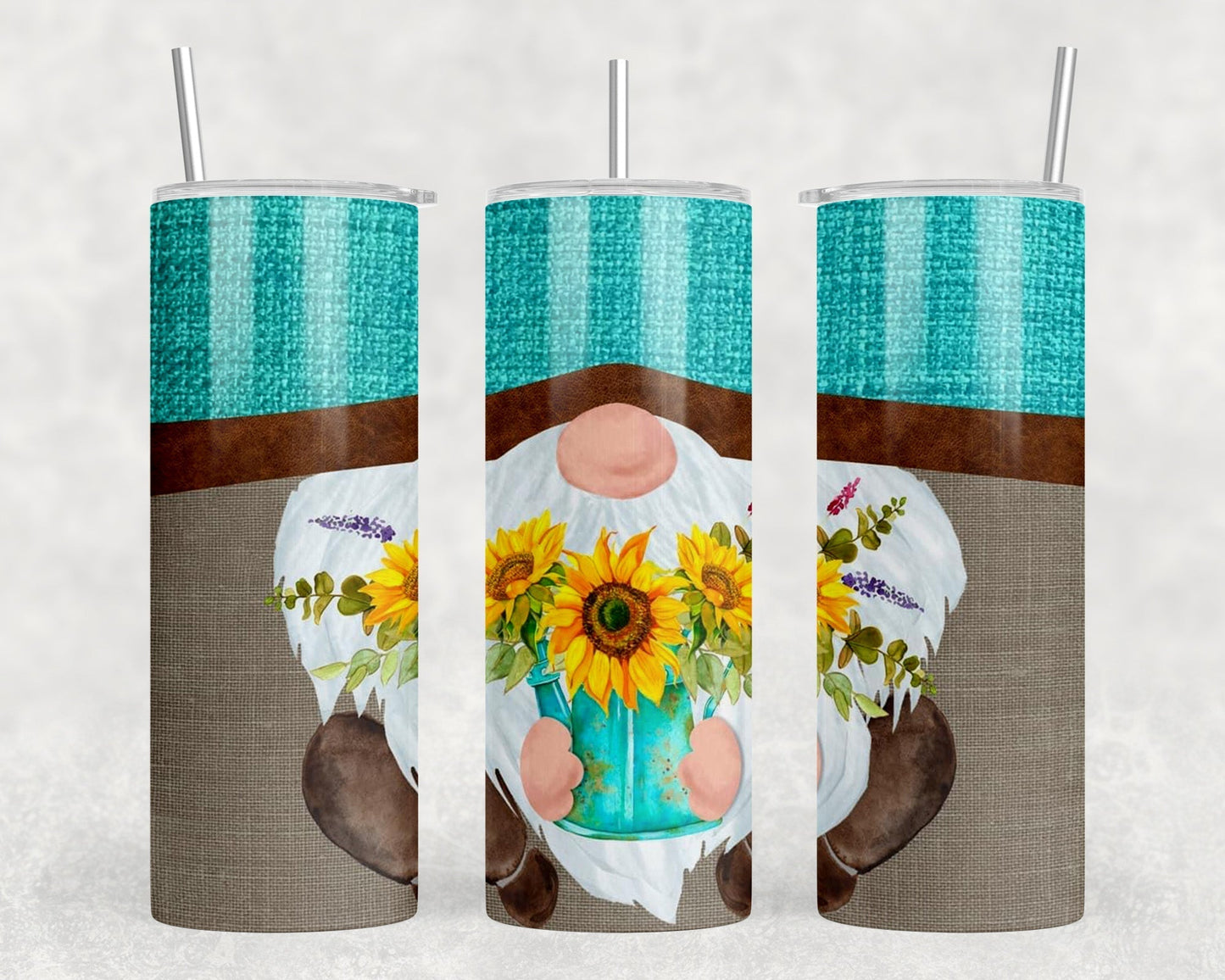 Summer Gnome - 20 oz Steel Skinny Tumbler - Optional Blue Tooth Speaker - Speaker Color will Vary by Rowdy Ridge Co
