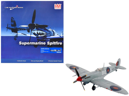 Supermarine Spitfire Mk IXc Fighter Aircraft "MA466 BQ-S No. 451 Squadron Corsica" (1944) Royal Australian Air Force "Air Power Series" 1/48 Diecast Model by Hobby Master  free shipping USA