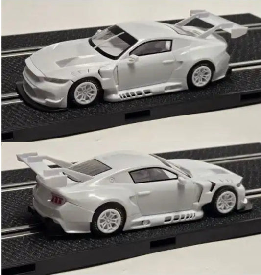 Sideways Ford Mustang GT3 White Kit 1/32 Slot Car SWCAR10K Racer