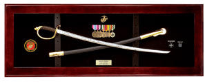 USMC NCO Sword Display Case, Sword Display Frame.