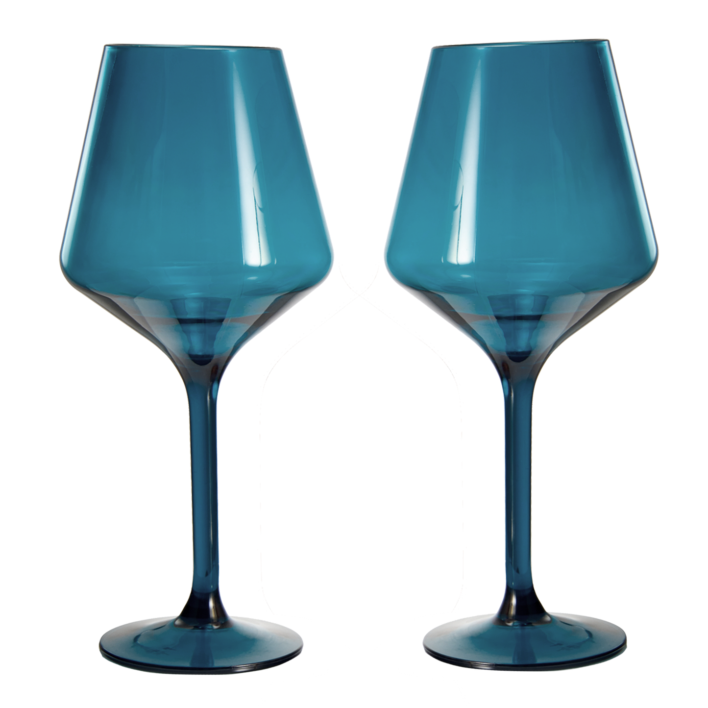 Floating Wine Glasses for Pool - Set of 2-15 OZ Shatterproof Poolside Wine Glasses, Tritan Plastic Reusable, Beach Outdoor Cocktail, Wine, Champagne, Water Glassware Spring Summer (Muted Blue) by The Wine Savant