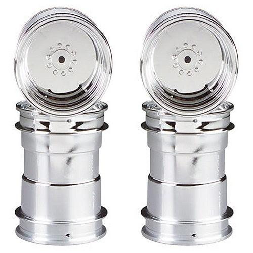 Tamiya 9335085 Clodbuster Chrome Wheel Set (4)