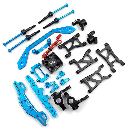 Yeah Racing Aluminum Essential Conversion Kit Blue & Black Tamiya XV-01