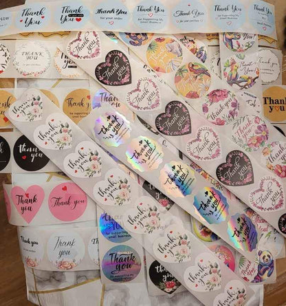 Thank You Stickers Variety Mix 300 Count Bundle Shipping Supplies