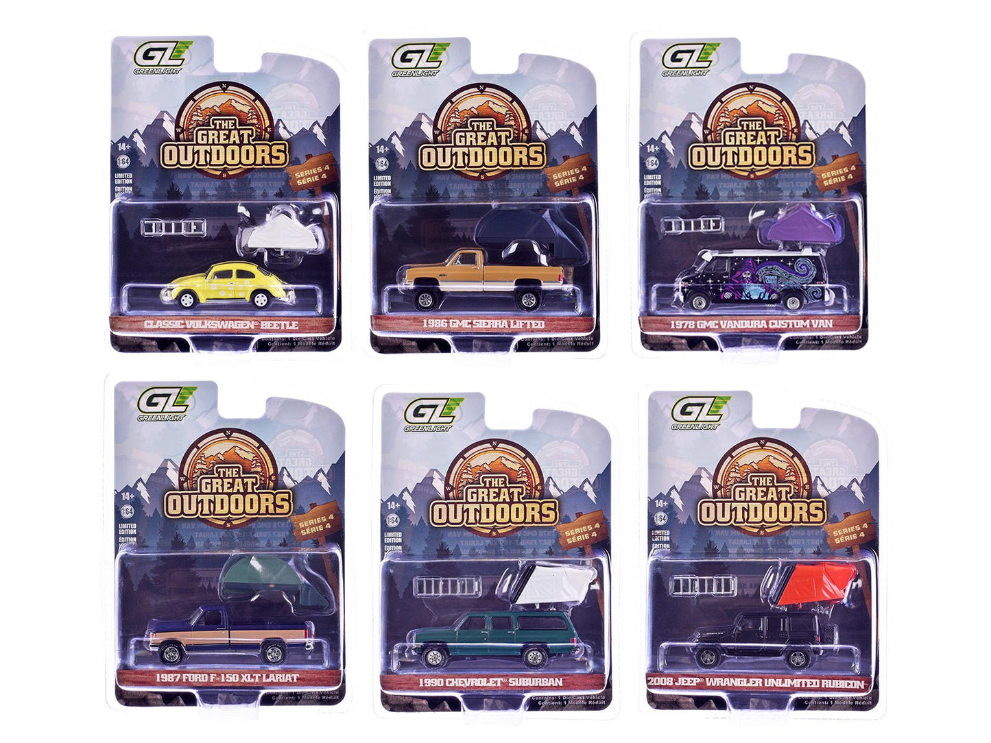 "The Great Outdoors" Series 4 Set of 6 pieces 1/64 Diecast Model Cars by Greenlight  free shipping USA