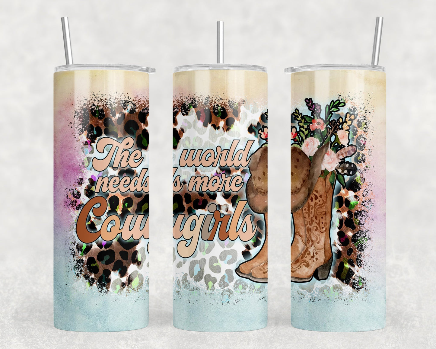The World Needs More Cowgirls|Skinny Tumbler|Optional Bluetooth Speaker| Speaker Color Varies by Rowdy Ridge Co