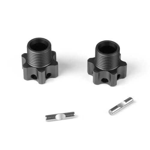 Tekno TKR5071D +3mm Gun Metal Annodized Wheel Hubs with Pins (2)
