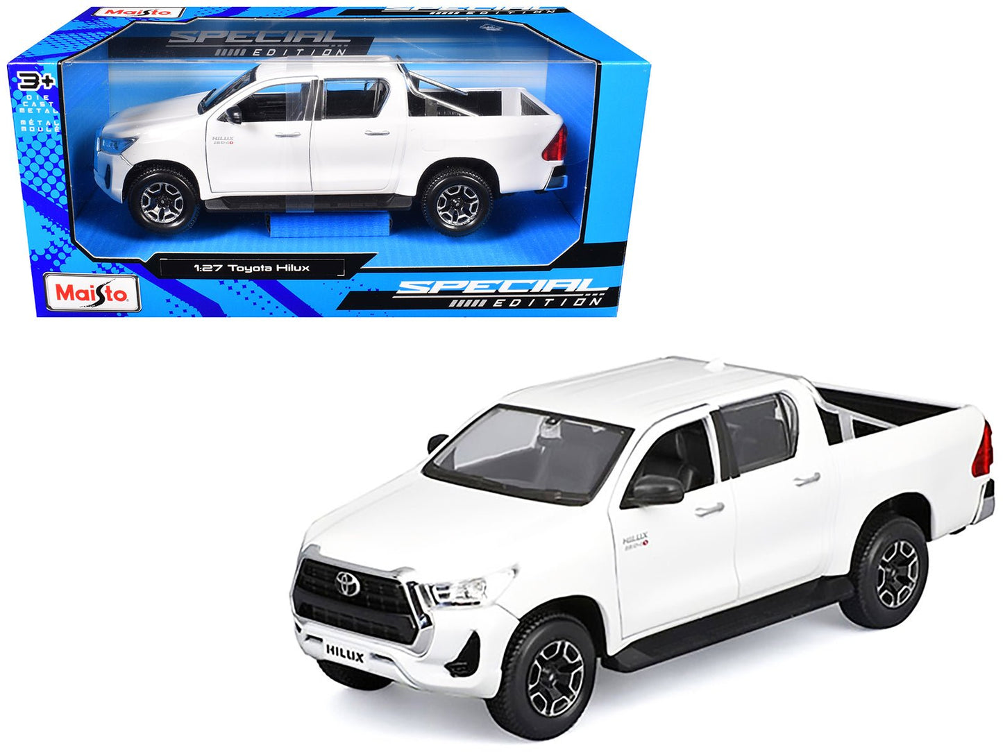 Toyota Hilux Pickup Truck White "Special Edition" Series 1/27 Diecast Model Car by Maisto  free shipping USA