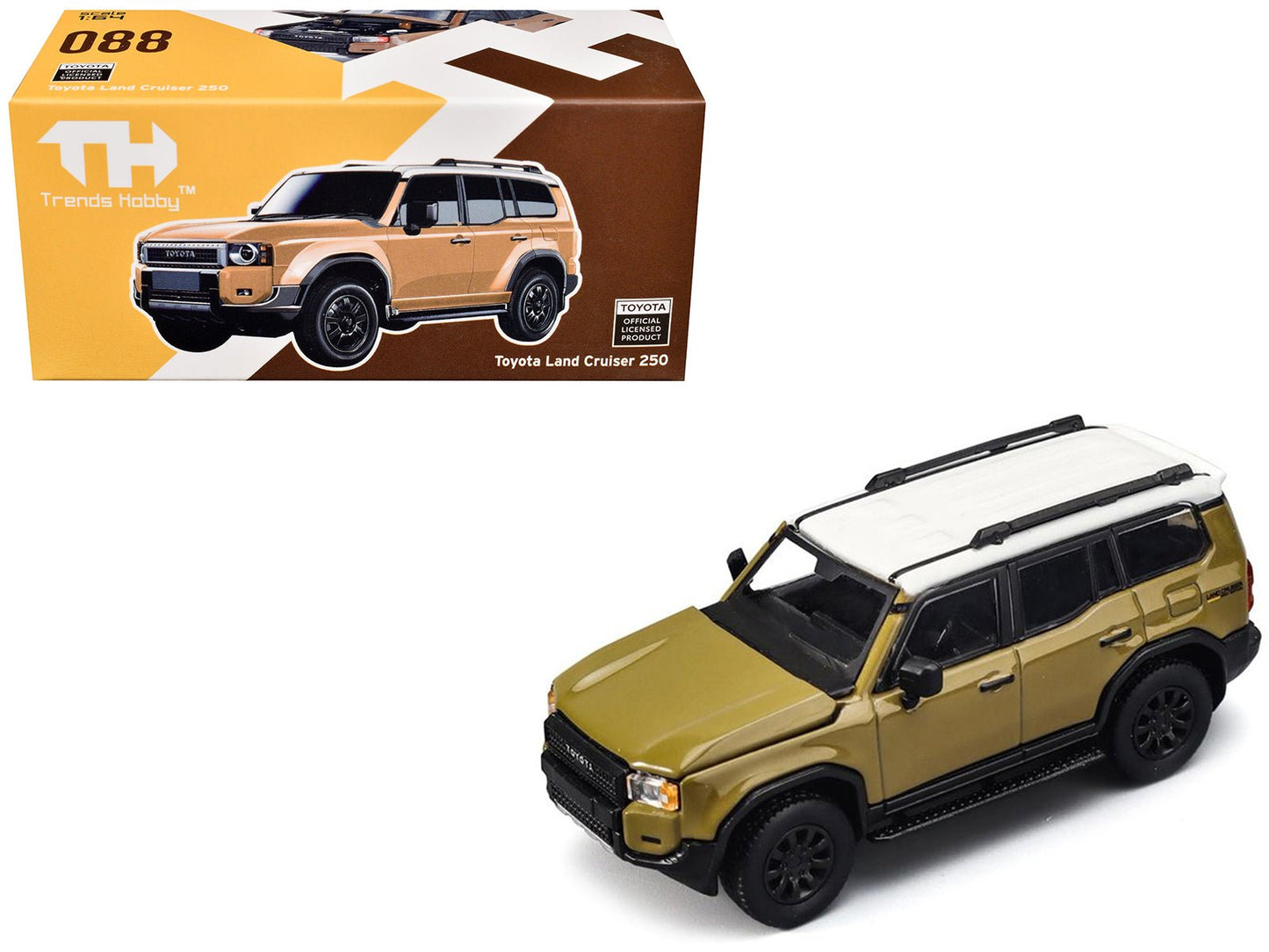 Toyota Land Cruiser 250 Sand with White Top 1/64 Diecast Model Car by Trends Hobby  free shipping USA
