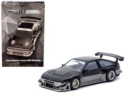 Toyota Sprinter Trueno AE86 Widebody RHD (Right Hand Drive) "Jonsibal Designworks" Black and Gray Metallic "Global64" Series 1/64 Diecast Model by Tarmac Works  free shipping USA