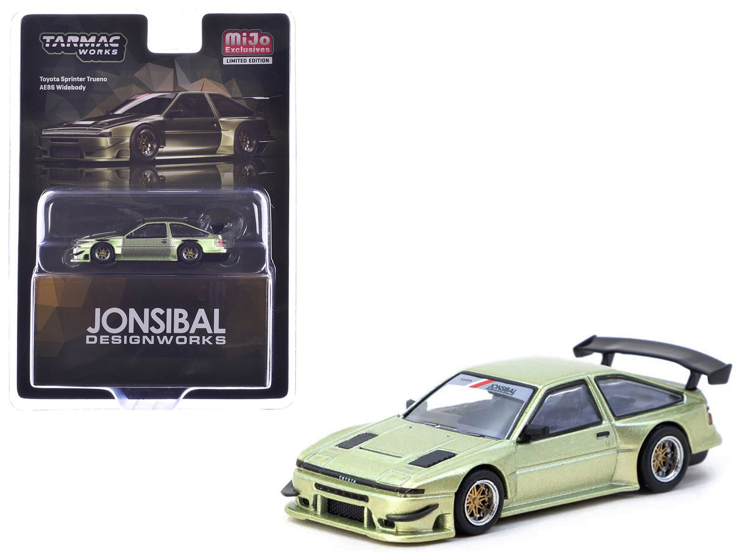 Toyota Sprinter Trueno AE86 Widebody RHD (Right Hand Drive) "Jonsibal Designworks" Green Metallic "Global64" Series 1/64 Diecast Model by Tarmac Works  free shipping USA