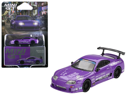 Toyota Supra (A80) "Top Secret GT-300" Top Secret Purple Metallic with Graphics Limited Edition 1/64 Diecast Model Car by Mini GT  free shipping USA