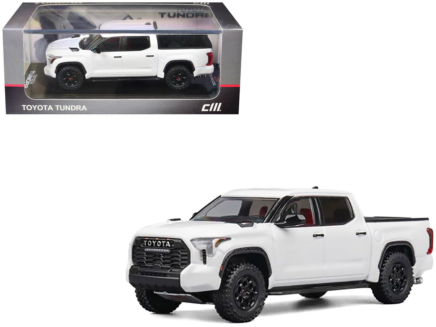 Toyota Tundra Pickup Truck White 1/64 Diecast Model Car by CM Model  free shipping USA
