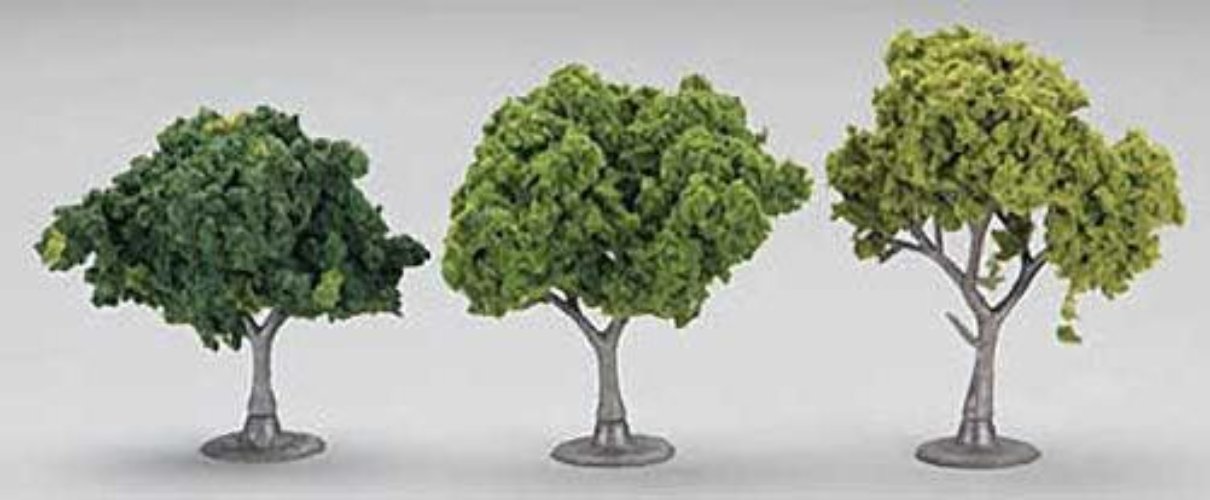 Woodland Scenics TR1571 N/HO Mixed Green Deciduous Trees 2-3" (23) Train Scenery