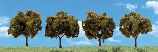 Woodland Scenics TR3592 N/HO Orange Trees 2"-3" (4) Train Scenery