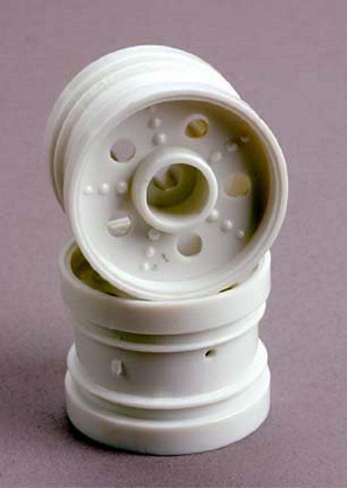 Traxxas 1221 Wheels White (Rear) (2) (Tom Cat)