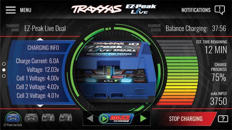 Traxxas 2973 EZ-Peak Live Multi-Chemistry Dual Battery Charger w/Auto iD 4s 200w