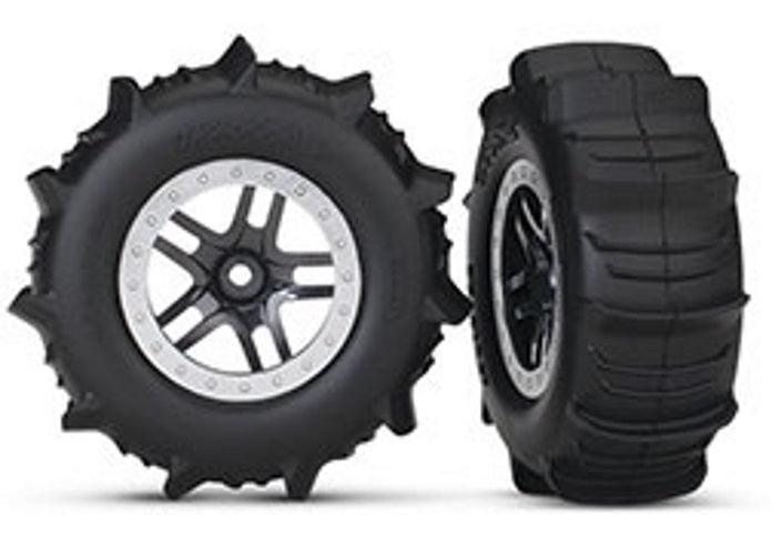 Traxxas 5891 Slash 4x4 & 2WD Paddle Tires Pre-Mounted on Chrome Wheels