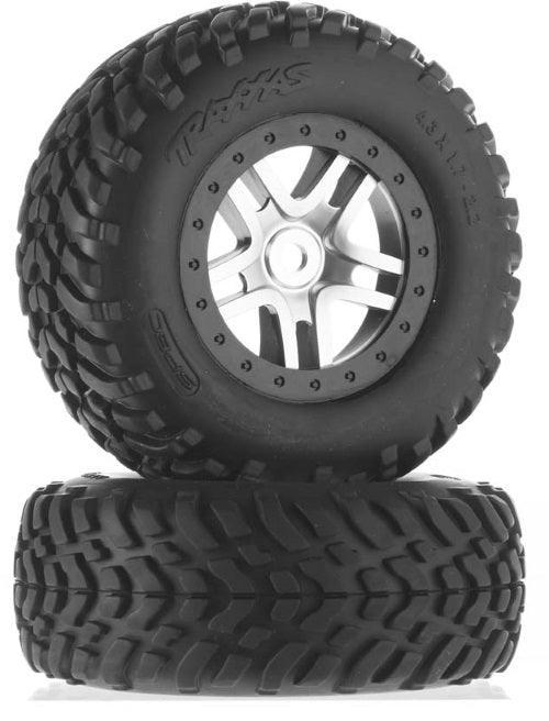Traxxas 5978 Tire/Wheel Assembled Glued SCT Split-Spoke Sati