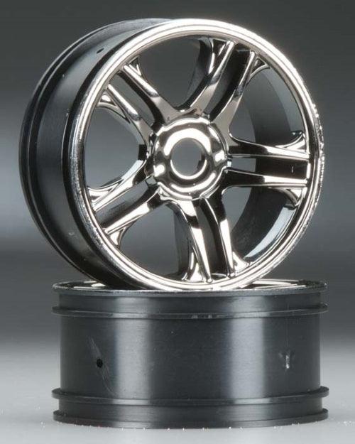 Traxxas 6478 Wheels Split Spoke Black Chrome Front XO-1 (2)