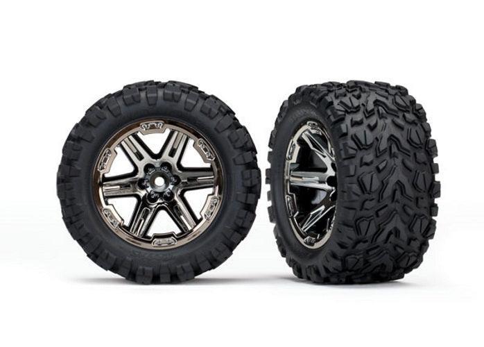Traxxas 6773X Tires/Wheels Assembled Glued (2.8') (2) (TSM Rated) Rustler 4X4