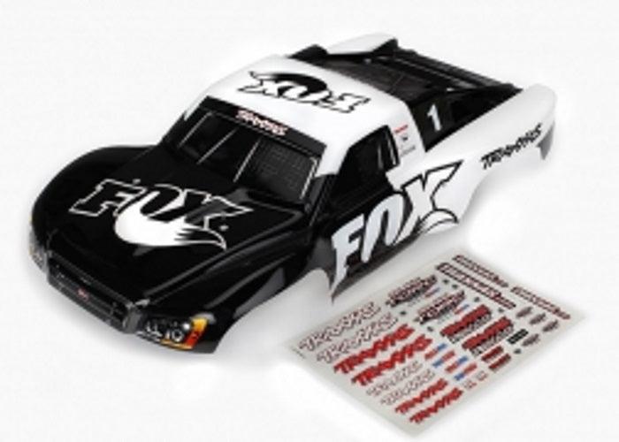 Traxxas 6849 Slash 2WD & 4x4 FOX Racing White Painted & Pre-Cut Body w/Decals
