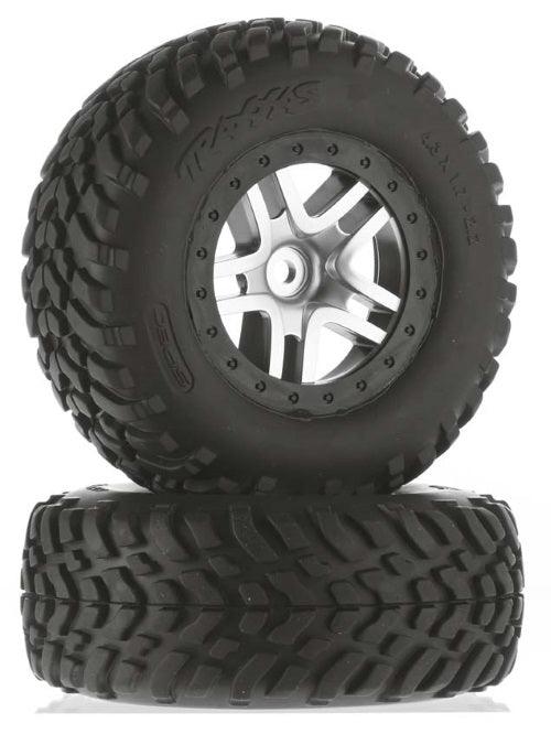 Traxxas 6892 Tires/Wheels Assembled Glued SCT Split-Spoke Sati