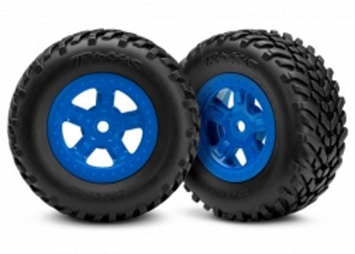 Traxxas 7674 Tire/Wheel Assembled Glued (SCT Blue) 1/18 LaTrax Desert