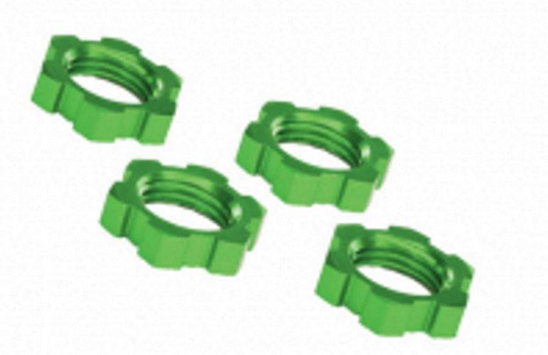 Traxxas 7758G 17mm Splined Wheel Nut Serrated (Green Anodized) (4) X-Maxx