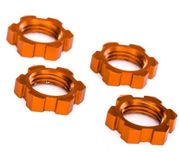 Traxxas 7758T Wheel Nuts Splined 17mm Serrated (Orange-Anodized) X-Maxx E-Revo