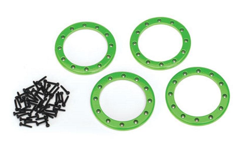 Traxxas 8168G Beadlock Rings Green (2.2') (Aluminum) (4) /2x10 CS (48) TRX-4