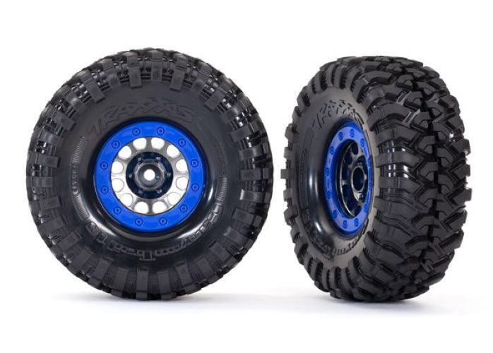 Traxxas Tires and Wheels (Method 105 1.9' Black/Chrome Blue Beadlock Style Wheel)