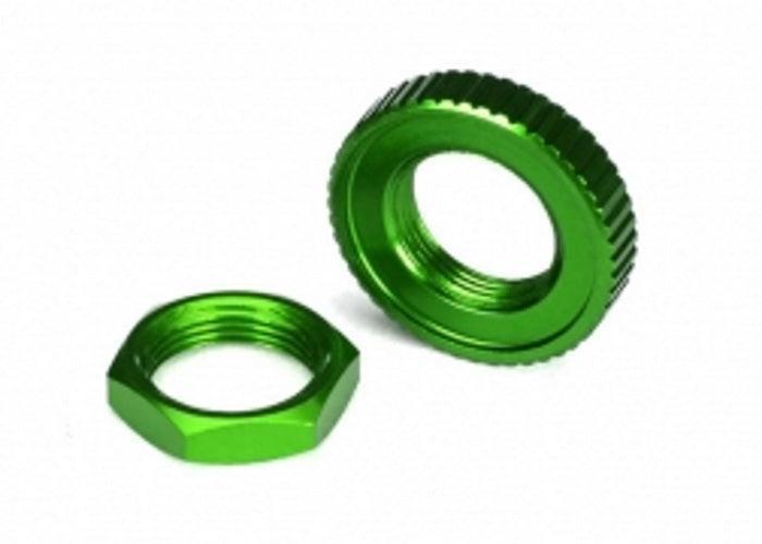 Traxxas 8345G Servo Saver Nuts Green-Anodized (Hex (1), Serrated (1)) 4-Tec 2.0
