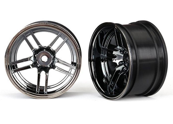 Traxxas Wheel 1.9' Split-spoke (Black Chrome) (Wide, Rear) 4-Tec 2.0 Ford GT