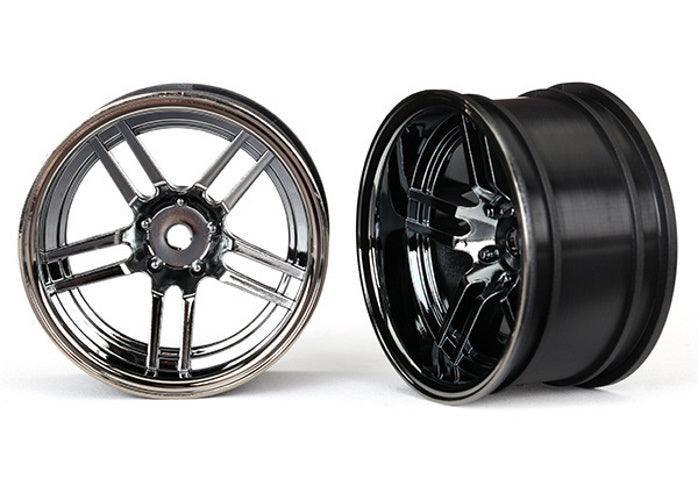 Traxxas Wheel 1.9' Split-spoke (Black Chrome) (Wide, Rear) 4-Tec 2.0 Ford GT