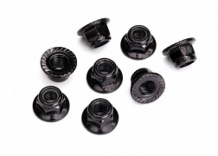 Traxxas 8447 Nut 5mm Flanged Nylon Locking (Steel Black Serrated) (8) Maxx UDR