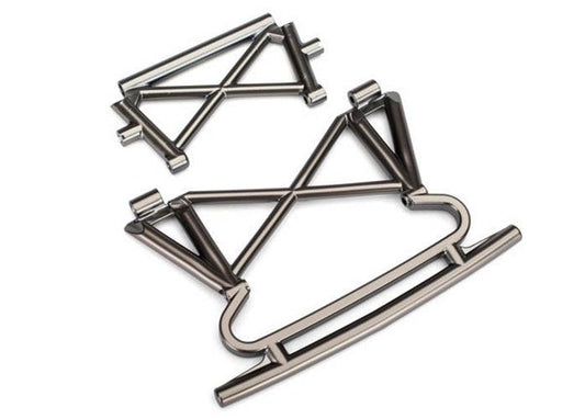 Traxxas Bumper Front /Bumper Support (Satin Black Chrome-Plated) Desert Racer