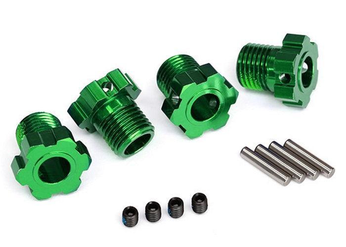 Traxxas 8654G Green 17mm Splined Wheel Hub Set (4)