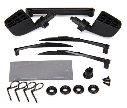 Traxxas 8817 Mirrors Side Black (Left & Right)/ O-rings (4)/ Windshield Wipers