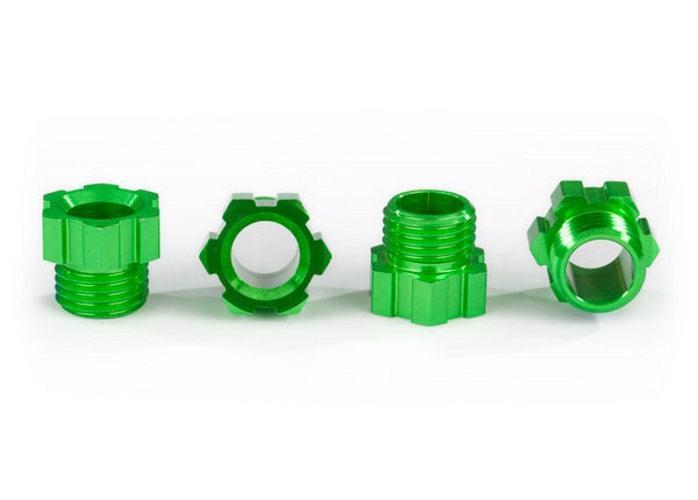 Traxxas 8886G Stub Axle Nut Aluminum (Green-Anodized) (4) TRX-4