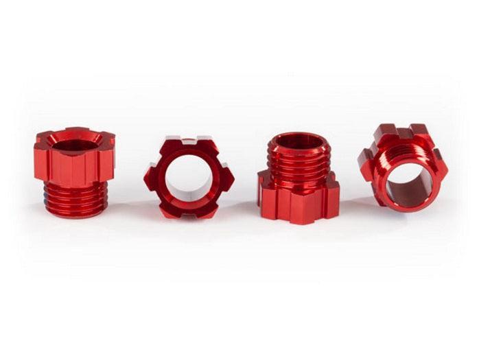 Traxxas 8886R Stub Axle Nut Aluminum (Red-Anodized) (4) TRX-4