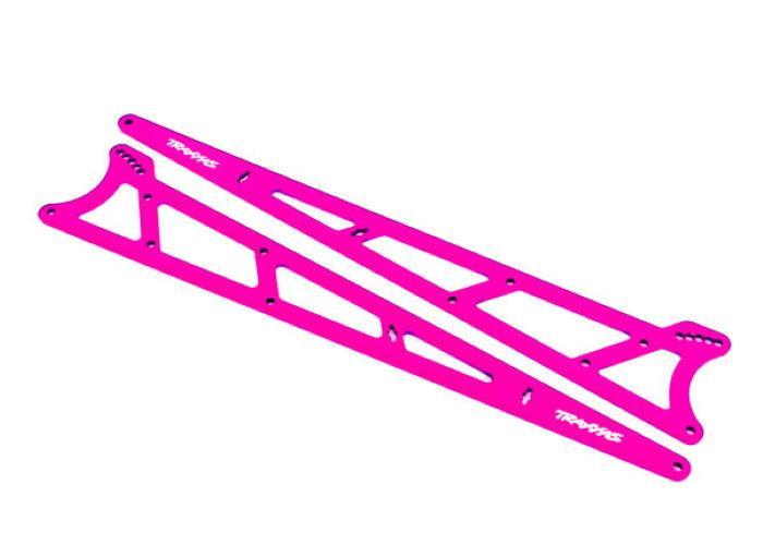 Traxxas 9462P Side Plates Wheelie Bar Pink (Aluminum) (2) Drag Slash