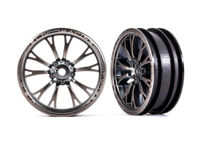 Traxxas 9472A Wheels Weld Satin Black Chrome (Front) (2) Drag Slash