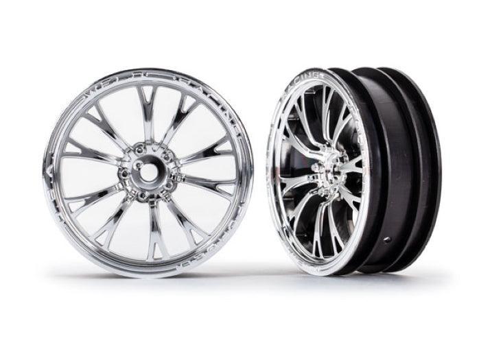 Traxxas 9472R Wheels Weld Chrome (Front) (2) Drag Slash