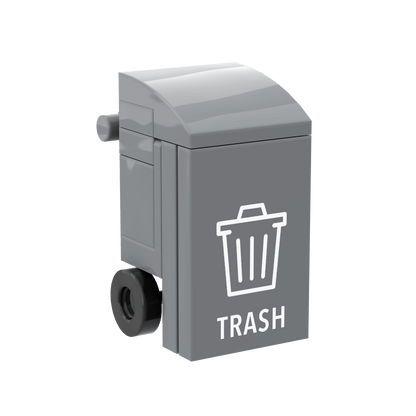 Trash Bin - Mini Building Set - Custom Printed - Made Using LEGO® Parts