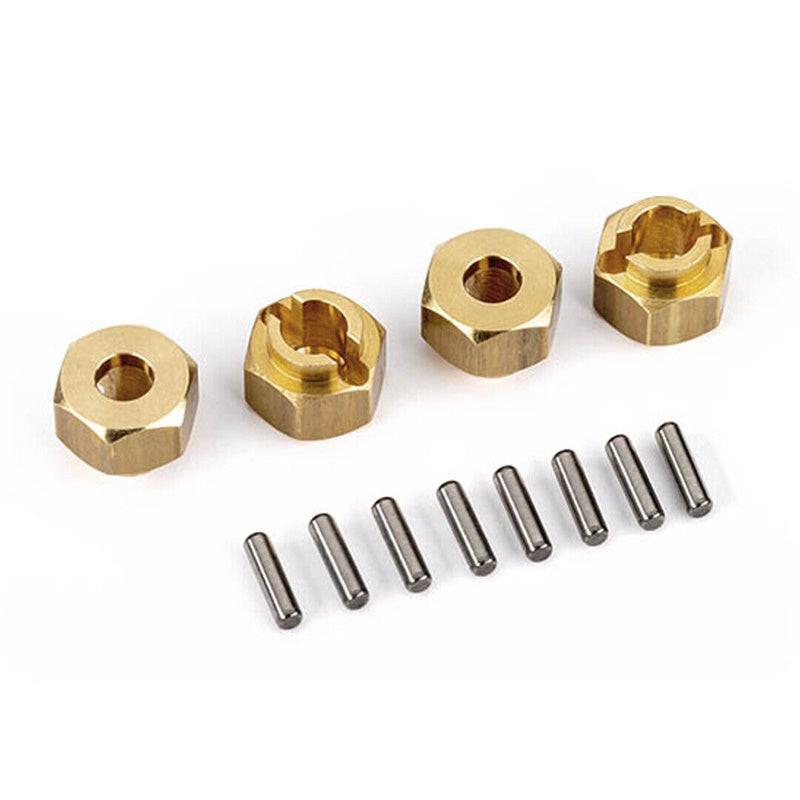 Traxxas 9750X TRX-4M Brass Wheel Hubs 7mm Hex (4) w/ Axle Pins (8)