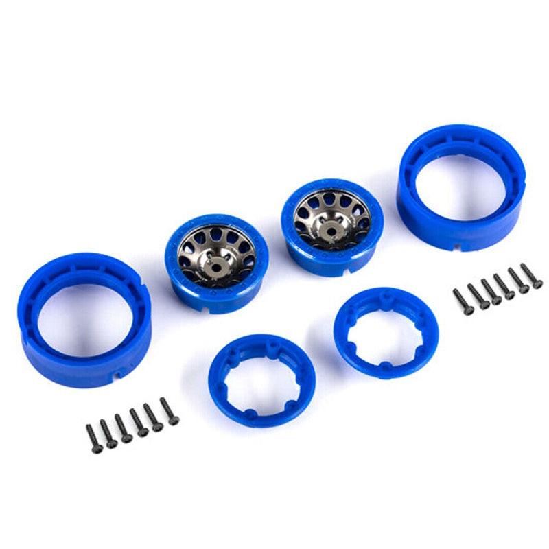 Traxxas 9781-BLKBL TRX-4M Method Race Wheels 1.0" - 105 Beadlock Blue (2)